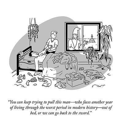 Wizard Wall Art featuring the drawing Back To The Sword by Jeremy Nguyen