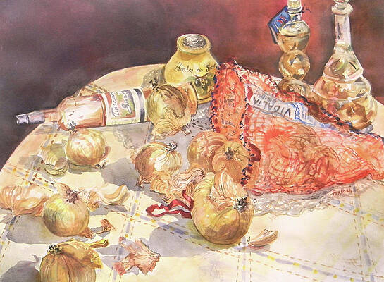 Wall Art featuring the painting Bag Of Flavor - Tabletop #4 by Sheila Parsons