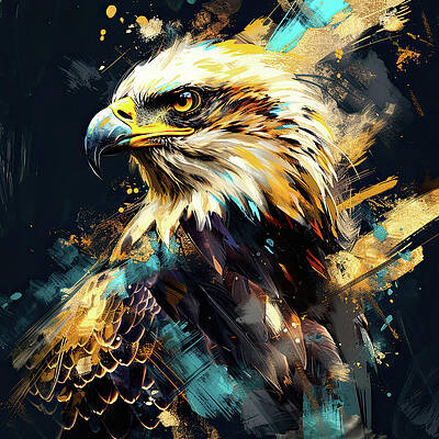 Digital Art - Portrait Eagle 2 #1 by Gian Smith