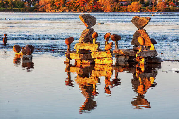 Canada Wall Art featuring the photograph Balanced Rocks On Ottawa River by Tatiana Travelways