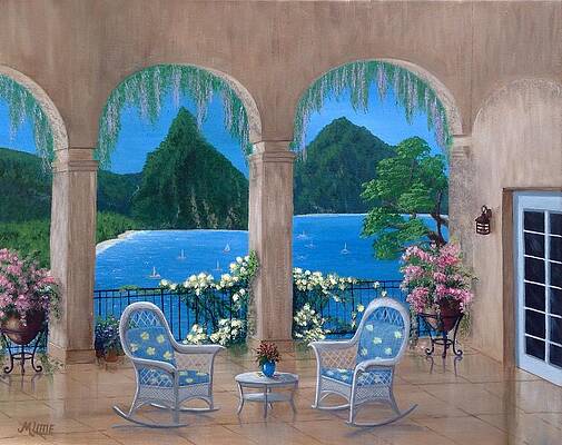 Flower Painting - Balcony With A View by Marlene Little
