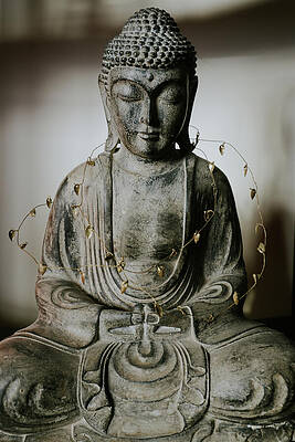 Serene Photograph - Bali Buddha 1 by Printed View