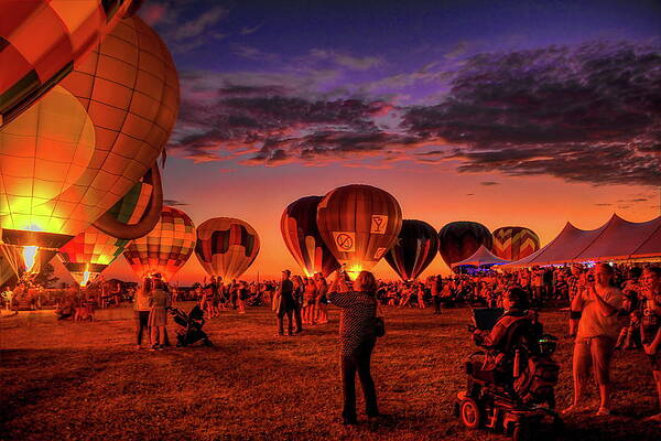 Wall Art featuring the photograph Balloon And Sunset Glow by Dale Kauzlaric