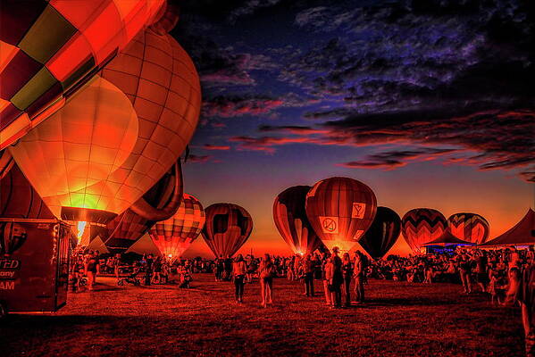 Wall Art featuring the photograph Balloon Fest Glow by Dale Kauzlaric