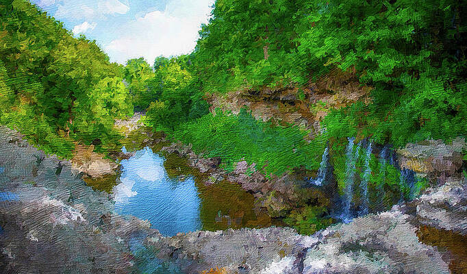 Summer Wall Art featuring the photograph Balls Falls In Ontario In Oil Painting by John Twynam