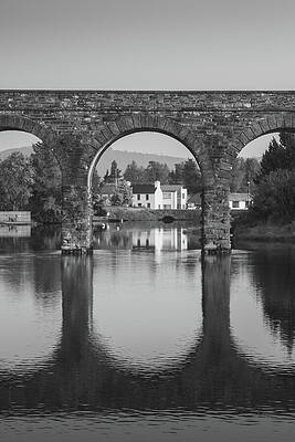 Reflection Wall Art featuring the photograph Ballydehob Viaduct BW by Mark Callanan