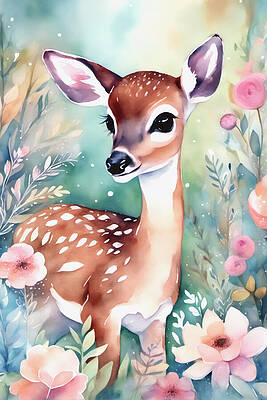Digital Art - Bambi by The Luxury Art Collection