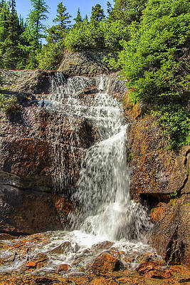 Reflection Photograph - Banff National Park Waterfall by Cindy Robinson