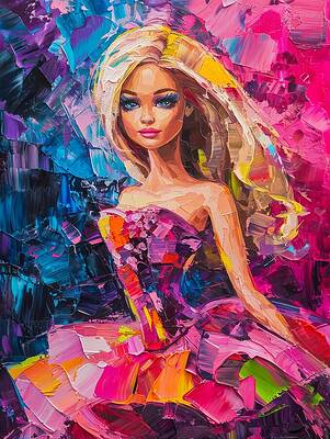 Portrait Painting - Barbie Doll by Land of Dreams