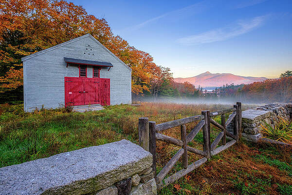 Wall Art featuring the photograph Barn And Mountain, Chocorua. by Jeff Sinon