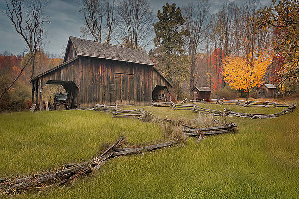 Country Photograph - Barn And Sheds by Susan Candelario