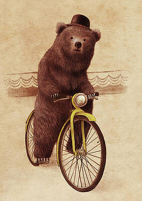Bear on a Bicycle Wall Art