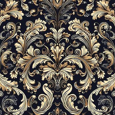Artistic Digital Art - Baroque Pattern With Intricate Scrolls And Leaves No 1 by Andre Petrov