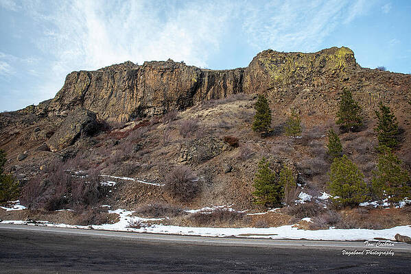 Rocky Cliff in Winter Landscape Wall Art