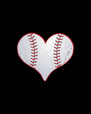 Cool Wall Art featuring the digital art Baseball Heart by Flippin Sweet Gear