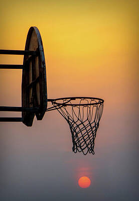 Sunrise Wall Art featuring the photograph Basketball Sunset by Jason Fink