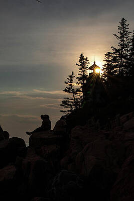Rock Wall Art featuring the photograph Bass Harbor Head Silhouette by Craig A Walker