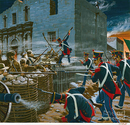 America Painting - Battle Of The Alamo by Ed Vebell