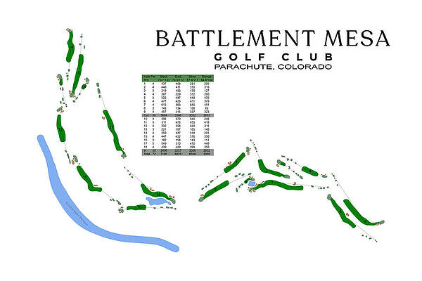 Golf Wall Art featuring the digital art Battlement Mesa Golf Club by Flop Shot Studio