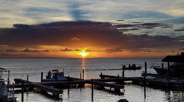 Sunset Photograph - Bay, Boats And Sunset by Steve Templeton