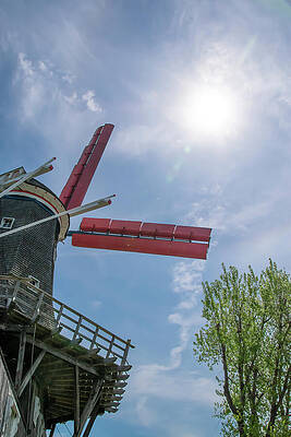 Vintage Photograph - Bayfield Windmill Staring At The Sun, Ontario by John Twynam