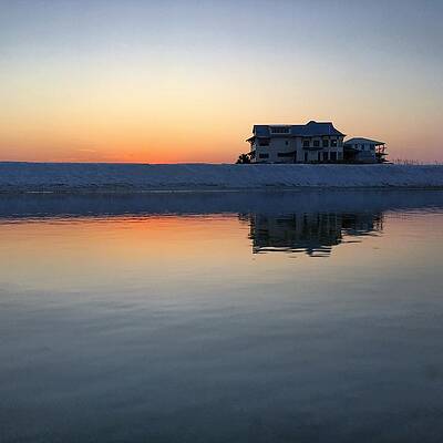 Color Photograph - Beach Front Reflections by Greg Lane