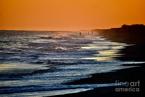 Wall Art featuring the photograph Beach Surf Fishing At Dusk by Debra Banks