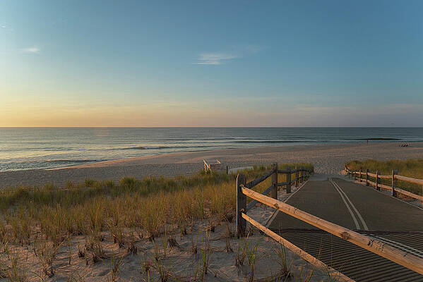 Summer Wall Art featuring the photograph Beach Walkway At Sunrise by Matthew DeGrushe