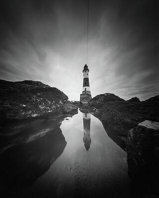 Sky Photograph - Beachy Head Lighthouse Reflection by Will Gudgeon