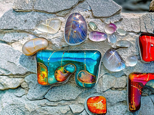 Vibrant Digital Art - Beads And Trinkets From The Extraterrestrials by Eris And AI