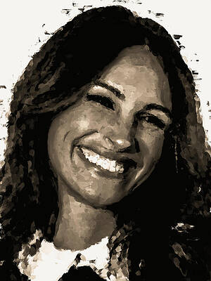 Black And White Digital Art - Julia Roberts, After The Hunt BW by Gradify Creations
