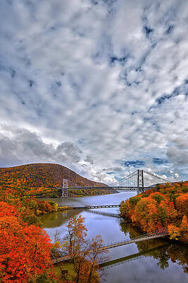 Monochromatic Photograph - Bear Mountain Fall NY by Susan Candelario