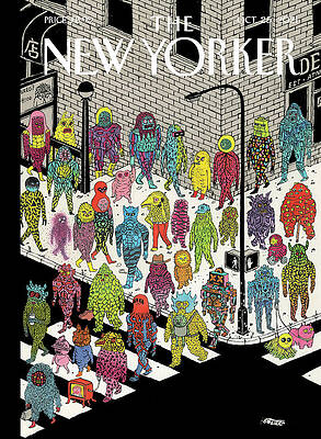 Monsters Crossing Busy Intersection Wall Art