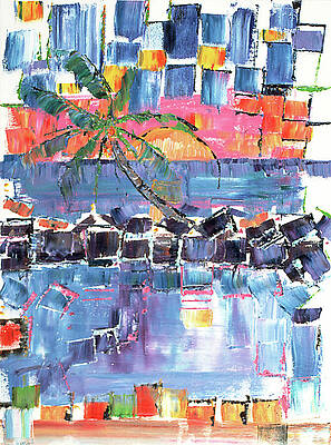 Wall Art featuring the painting Beau Vallon Islet by Seeables Visual Arts