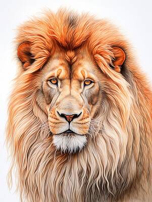 Wall Art featuring the painting Beautiful Lion by Land of Dreams