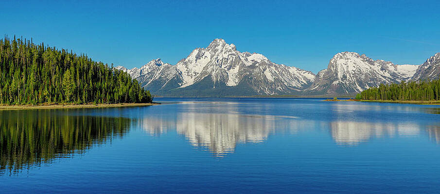 Wall Art featuring the photograph Beautiful Mountain Reflection Grand Teton National Park by Dan Sproul