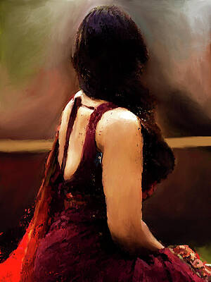 Woman Digital Art - Beauty Of Contemplation by Gradify Creations