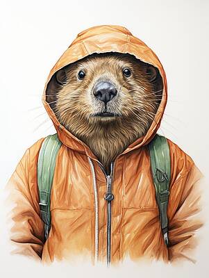 Portrait Painting - Beaver by Land of Dreams