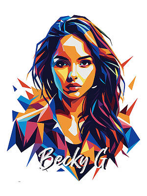 Vibrant Wall Art featuring the digital art Becky G #1 In WPAP Pop Art by Vector Artnesia