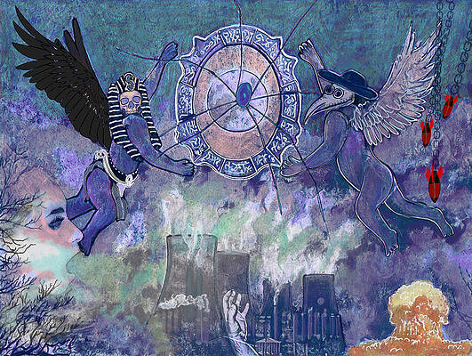 Wall Art featuring the drawing Behold The Dying Moon by David McKinney