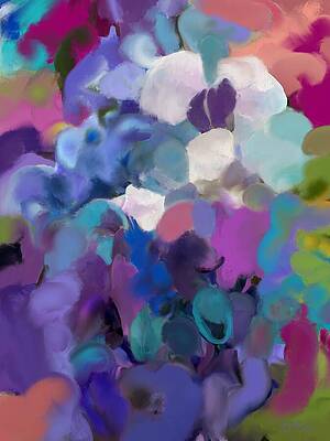 Abstract Wall Art featuring the painting Bella Rosa - Romantic Abstract Floral Painting by Sonja Kraft