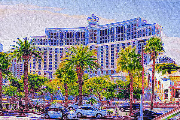Wall Art featuring the digital art Bellagio Hotel Las Vegas by Tatiana Travelways