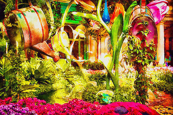 Wall Art featuring the photograph Bellagio Spring Garden, Las Vegas by Tatiana Travelways