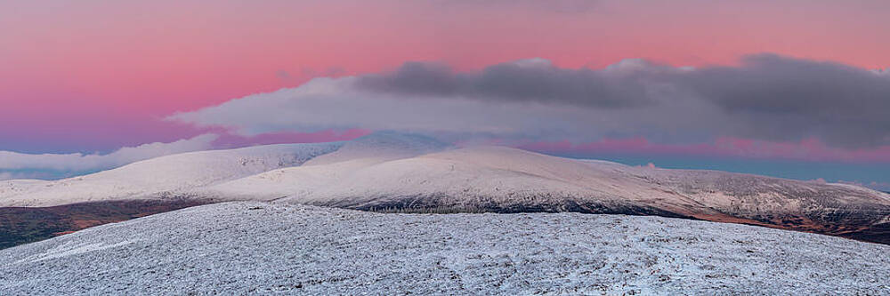 Sunset Photograph - Belt Of Venus Over Lugnaquilla Massif, Wicklow Mountains by Adrian Hendroff