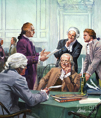 Historical Figures Painting - Benjamin Franklin - Founding Father by Dennis Lyall