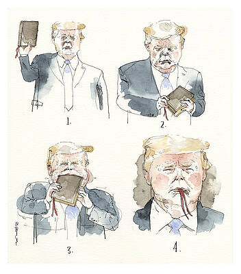 Donald Trump with Book Sequence Painting