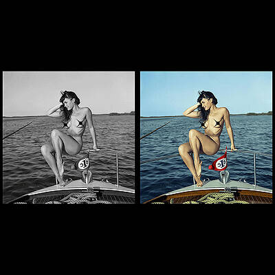 Wall Art featuring the photograph Bettie Page Colorization by Franchi Torres