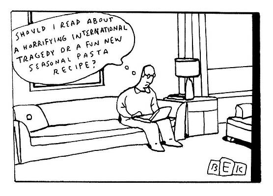 Recipe Drawing - Between A Tragedy And A Pasta Recipe by Bruce Eric Kaplan