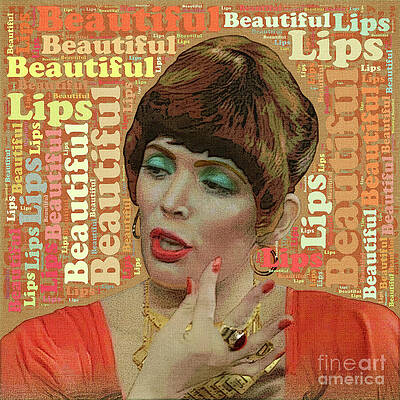 Wall Art featuring the digital art Beverley - I Have Very Beautiful Lips by BFA Prints