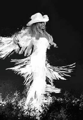 Black And White Digital Art - Beyonce Cowboy Carter Concert BW by Gradify Creations